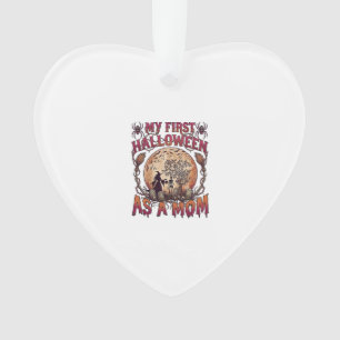 First Halloween As Mom Witch Skeleton Moon_1 Ornament