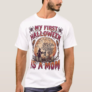 First Halloween As Mom Witch Skeleton Moon_1 T-Shirt