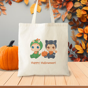 First Halloween Babies Black Cat Dragon Costume Tote Bag