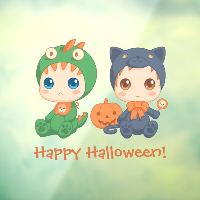 First Halloween Babies Black Cat Dragon Costume Window Cling (Sheet 3)