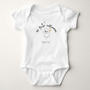 First Halloween Custom Cute Ghost Baby Bodysuit