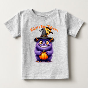 First Halloween Cute Monster Customize Name Baby T-Shirt