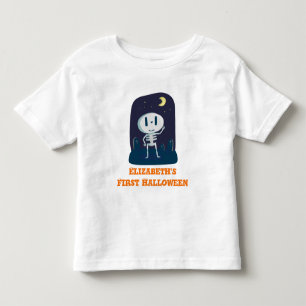 First Halloween Cute Skeleton Cartoon Personalized Toddler T-shirt