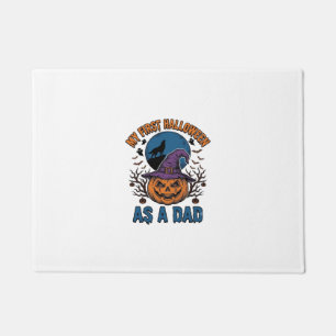 First Halloween Dad Vintage Pumpkin Wolf Shirt_1 Doormat