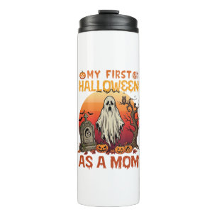 First Halloween Mom Ghost Tombstone Pumpkin_1 Thermal Tumbler