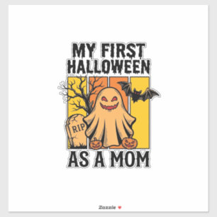 First Halloween Mom Shirt Vintage Ghost Design_1