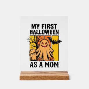 First Halloween Mom Shirt Vintage Ghost Design_1 Acrylic Sign