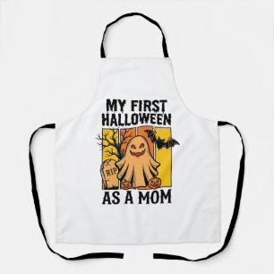 First Halloween Mom Shirt Vintage Ghost Design_1 Apron