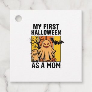 First Halloween Mom Shirt Vintage Ghost Design_1 Favour Tags