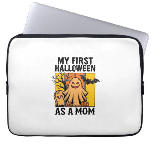 First Halloween Mom Shirt Vintage Ghost Design_1 Laptop Sleeve