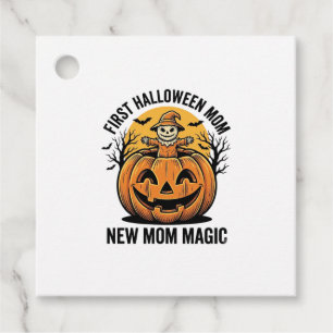 First Halloween Mom Vintage Pumpkin Bat Shirt_1 Favour Tags