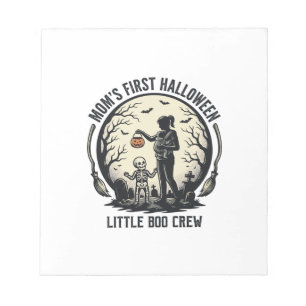 First Halloween Mom Vintage Spooky Moon Shirt_1 Notepad