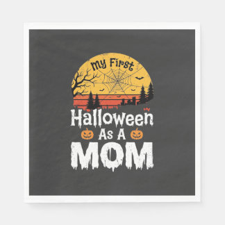 First Halloween Mom Vintage Sunset Design_1 Napkin