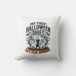 First Halloween Nurse Spooky Moon Infant Costume D Throw Pillow