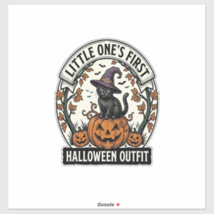 First Halloween Outfit Vintage Black Cat Pumpkin_1