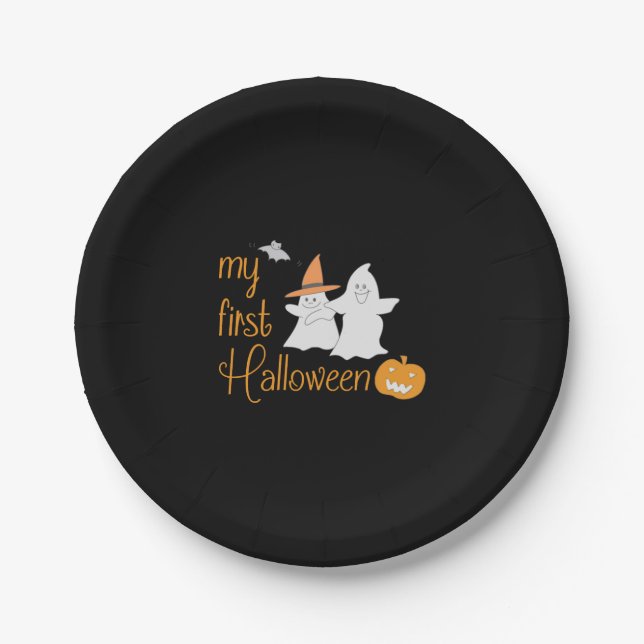 First Halloween Paper Plate (Front)
