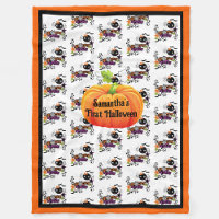First Halloween Personalize Name Cute Baby Fleece