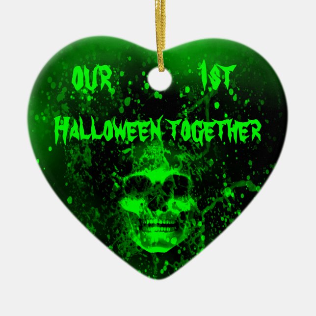 First Halloween together Ceramic Ornament (Front)