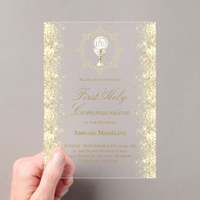 First Holy Communion Acrylic Invitations (Insitu (Handheld))
