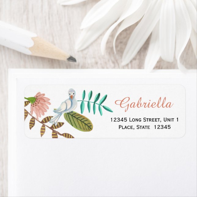 First Holy Communion Bird | Return Address Labels (Insitu)