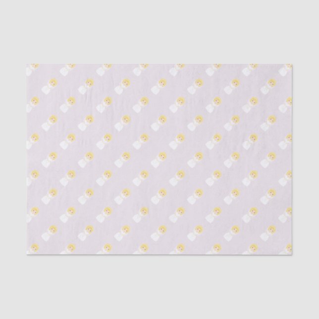 First Holy Communion Blonde Girl Tissue Paper (Front)