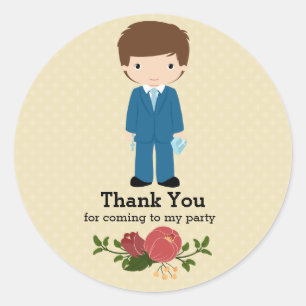 First Holy Communion boy * choose background Classic Round Sticker