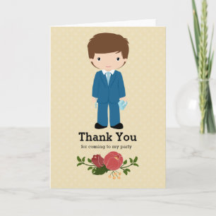 First Holy Communion boy * choose background colou Thank You Card
