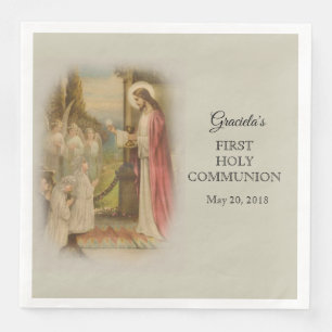 First Holy Communion Catholic Child Jesus Host Napkin