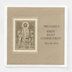 First Holy Communion Catholic Child Jesus Host Napkin
