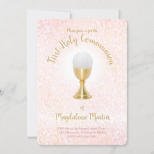 First Holy Communion Catholic girl Invitation