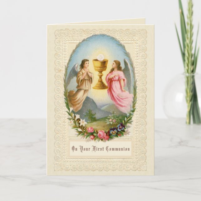First Holy Communion Catholic Traditional Card (Front)