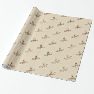 First Holy Communion Chalice Catholic  Flowers Wrapping Paper