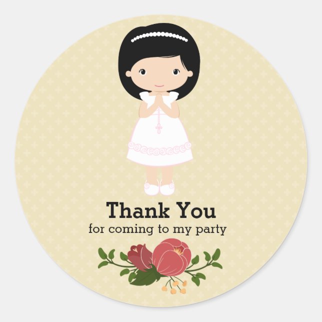 First Holy Communion * choose background colour Classic Round Sticker (Front)