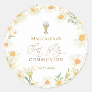 First Holy Communion  Classic Round Sticker
