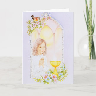 First Holy Communion, confirmation girl Card