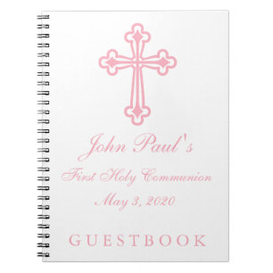 First Holy Communion Cross Custom Guest Book