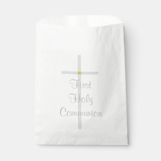 First Holy Communion Cross White Favour Bags (Front)
