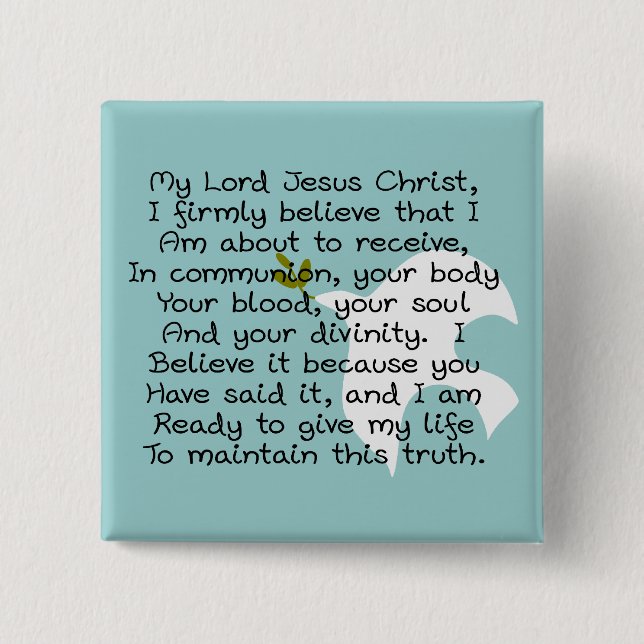 First Holy Communion Day Gifts 2 Inch Square Button (Front)