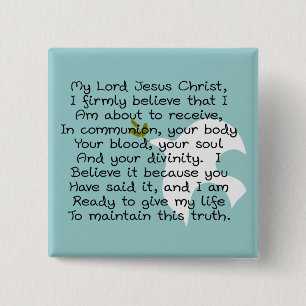 First Holy Communion Day Gifts 2 Inch Square Button