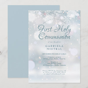 First Holy Communion Elegant Winter Invitation