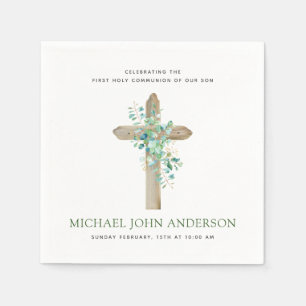 First Holy Communion Eucalyptus Green Napkins