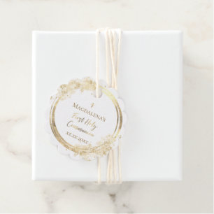 First Holy Communion faux glitter Favour Tags