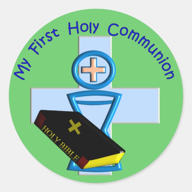 First Holy Communion Gifts for Kids Classic Round Sticker (Front)