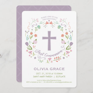 First Holy Communion, Girl's Custom Invitation