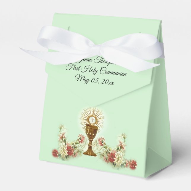 First Holy Communion Girls Traditional Favor Box (Front Side)