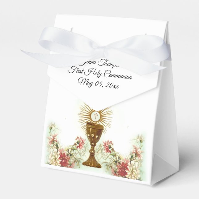 First Holy Communion Girls Traditional Favor Box (Front Side)