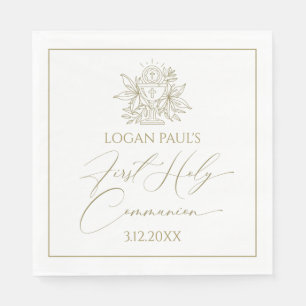 First Holy Communion Gold and white napkin