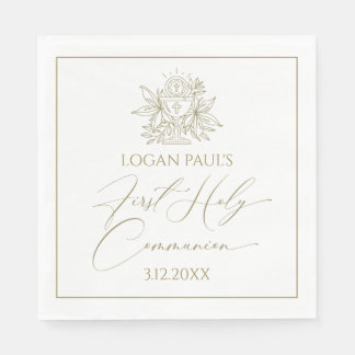 First Holy Communion Gold and white napkin