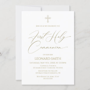 First Holy Communion gold Invitation
