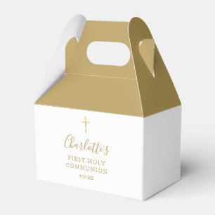 First Holy Communion Gold Signature Script Favor Box